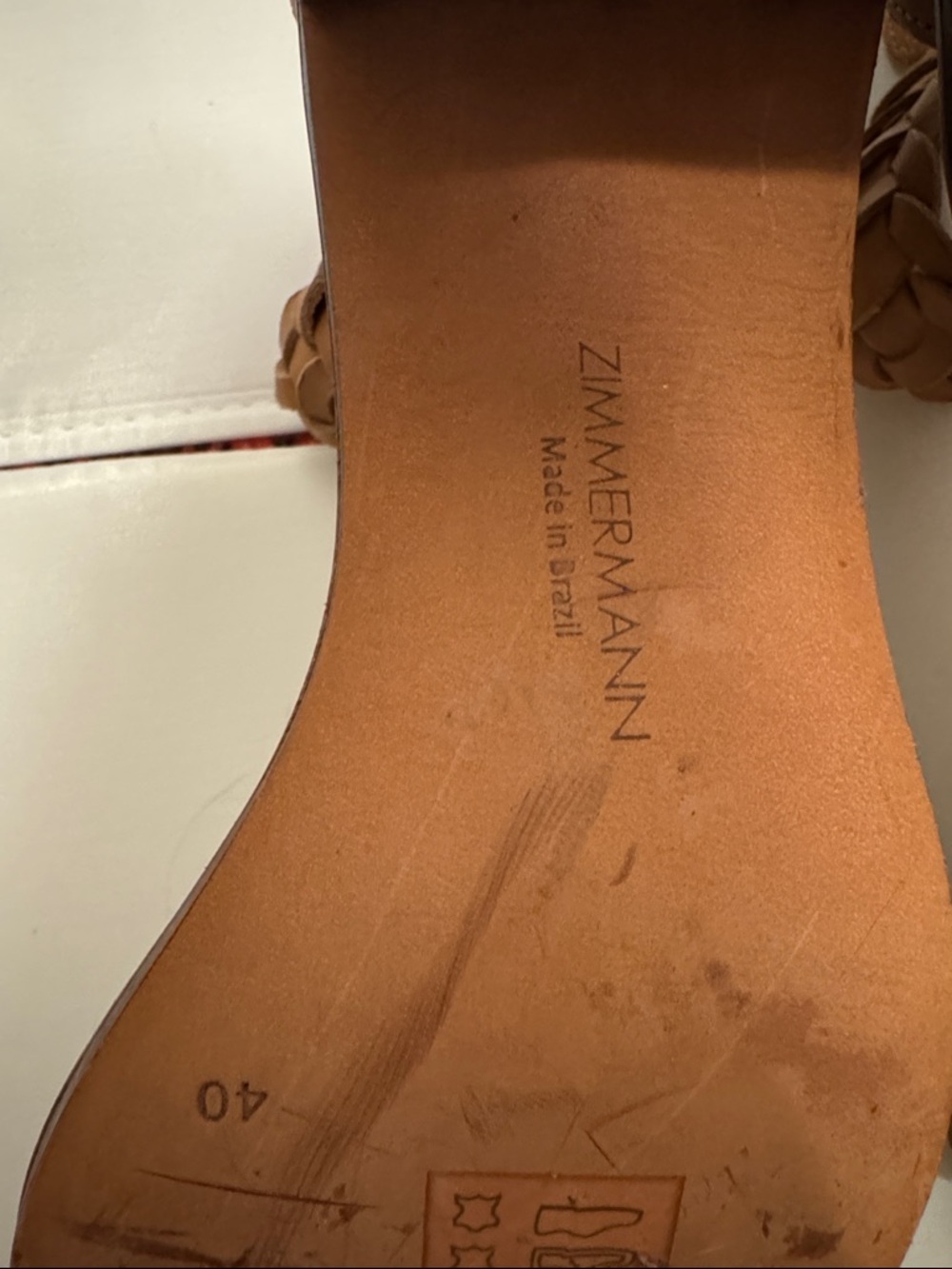 Zimmermann Braided Leather Block Heel Sandals - Tan - Picture 5 of 6